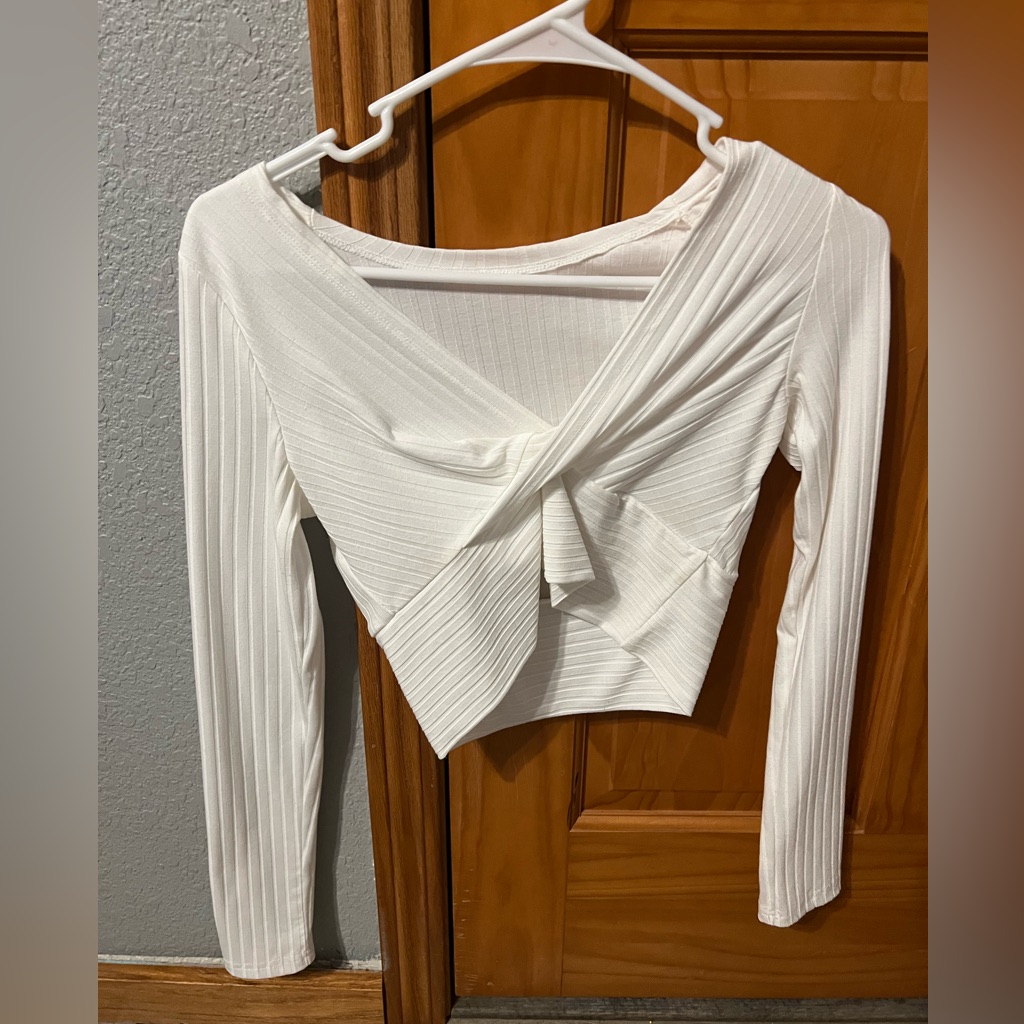 Basic White Wrap Top